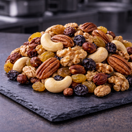 mendiants dried fruits mix top view