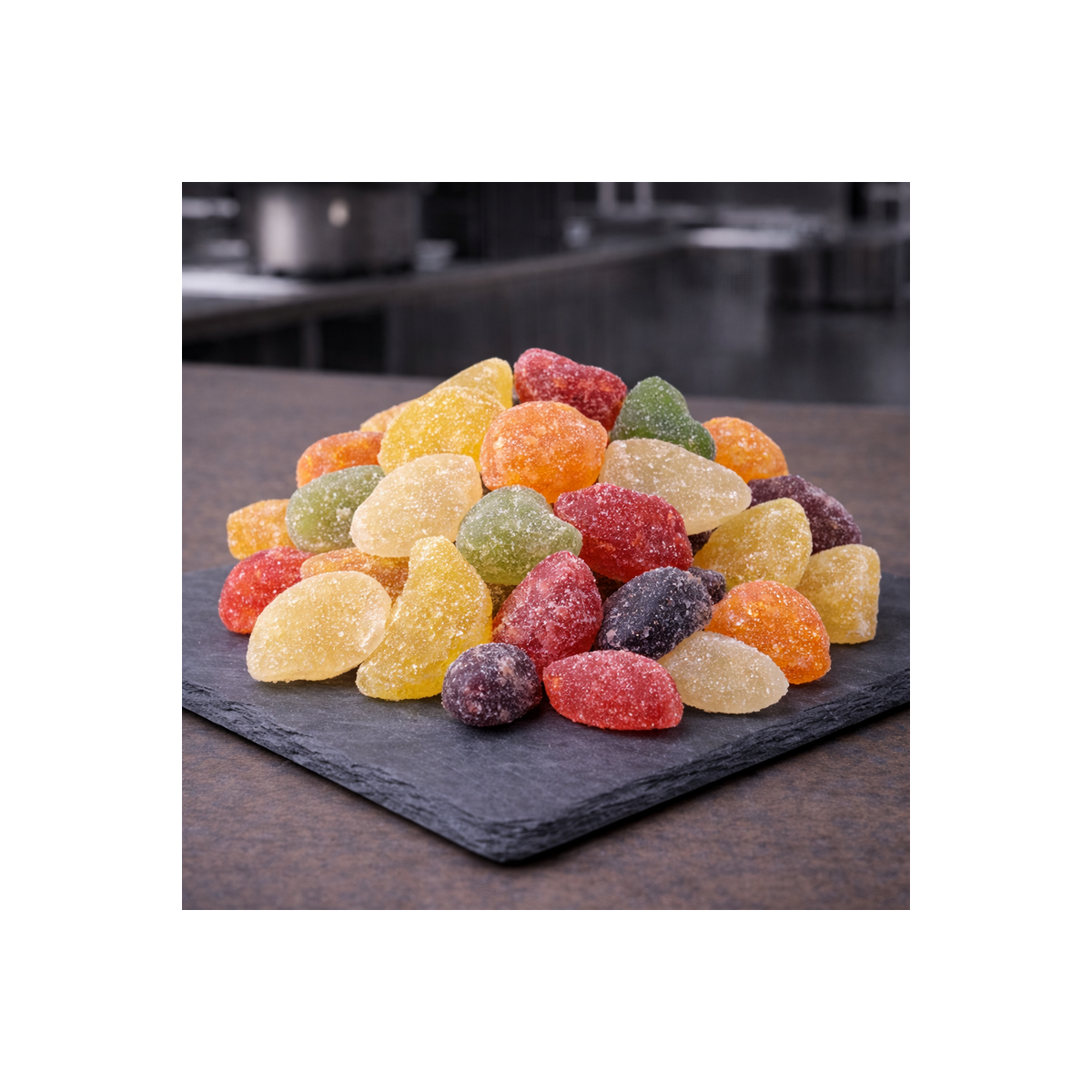 Fruit confections assortment – colours and textures