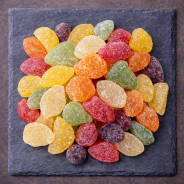 Fruitige confiseries – kleuren en texturen