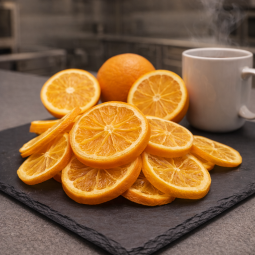 Dehydrated orange used for hot infusion