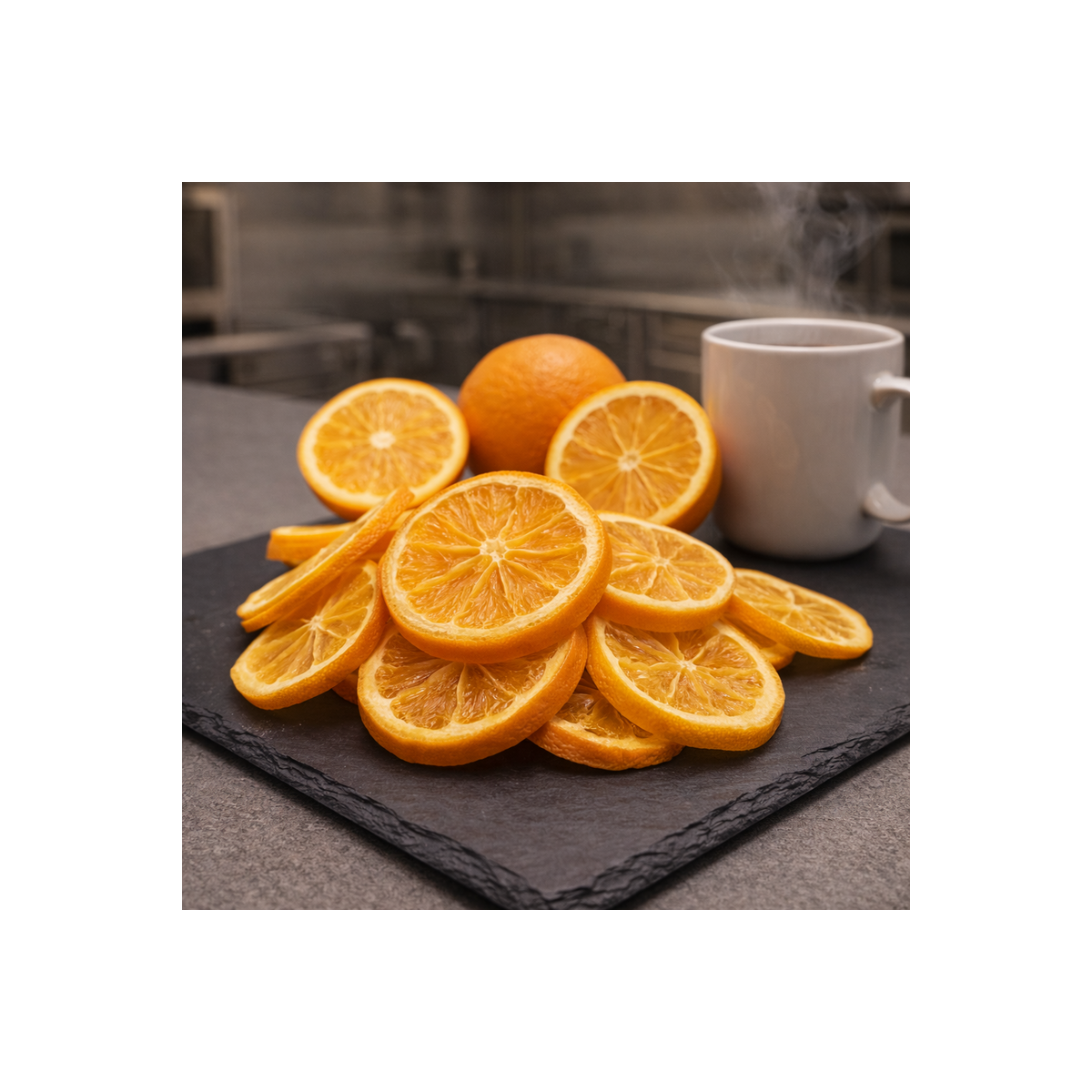 Dehydrated orange used for hot infusion
