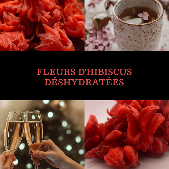 Hibiscus déshydraté sans sucre ajouté – produit naturel – Provence, France