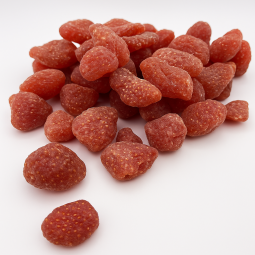 premium dehydrated strawberries made in France, high in fiber and natural sweetness