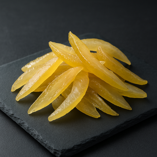 Citron confit en écorces posé sur ardoise, spécialité provençale