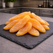 Gedroogde meloen gebruikt in een culinaire bereiding