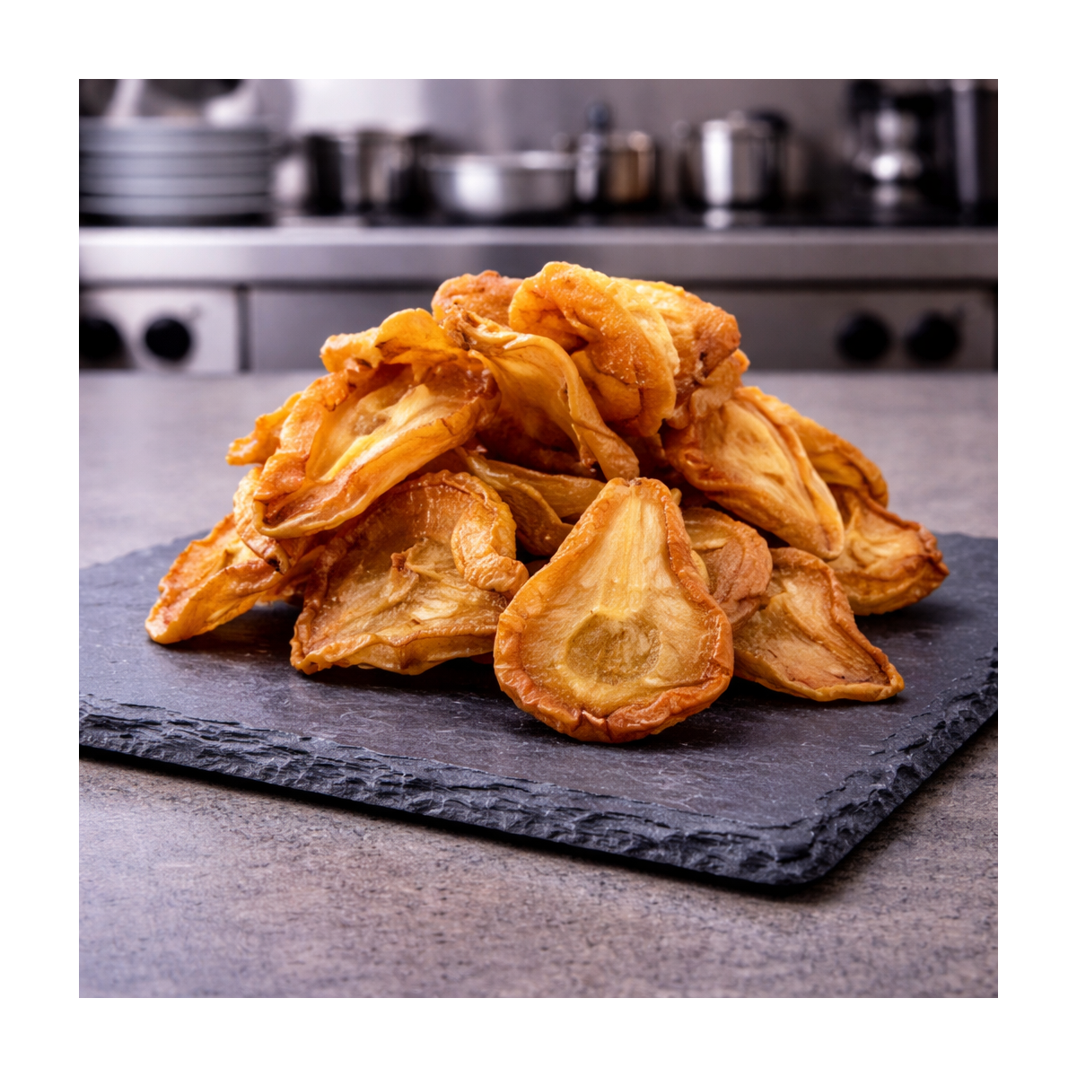 Poire déshydratée moelleuse sur ardoise premium