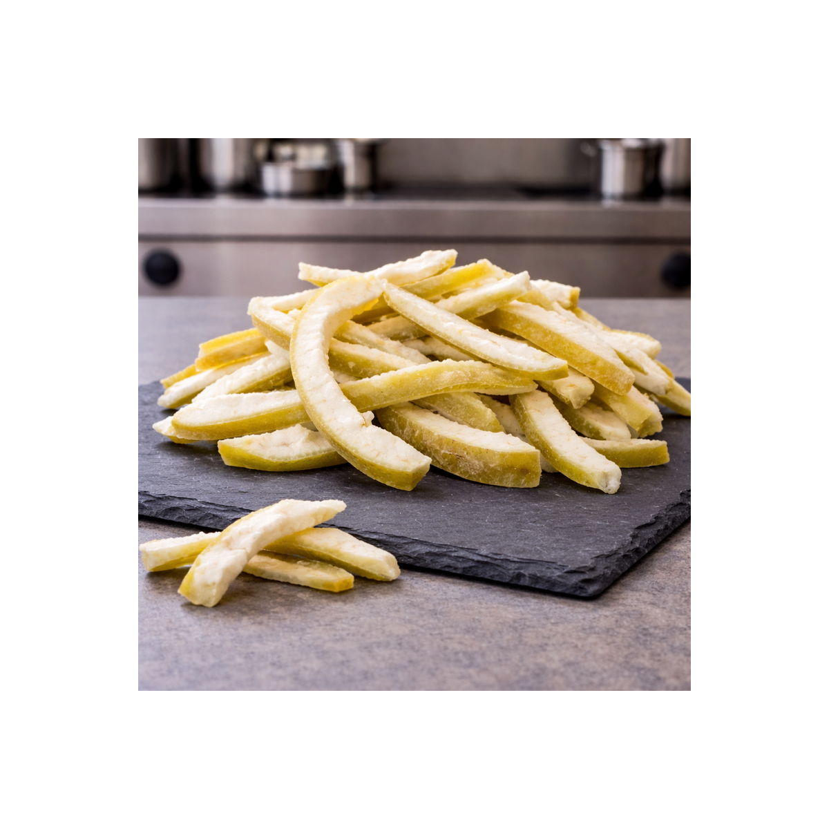 Pomelo déshydraté vue de côté – texture moelleuse