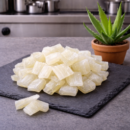 Gedroogde aloë vera op premium leisteen