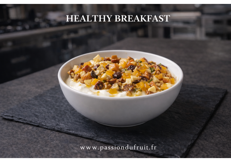 Petit-déjeuner healthy au yaourt grec et fruits déshydratés | Recette simple