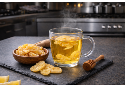 Infusion énergisante aux tranches de gingembre déshydraté : recette rapide et naturelle image